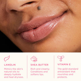 Lanolips open stick with cap off showing smooth balm tip for easy daily application