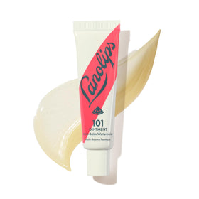 Lanolips watermelon tin front view showing compact moisturizing balm