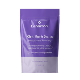 Lansinoh front pouch showing product packaging and calming benefits
