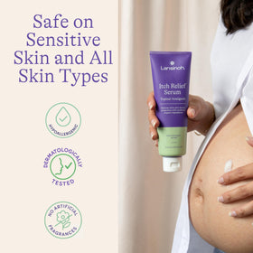 Lansinoh serum texture on hand demonstrating quick absorption benefit
