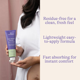 Lansinoh bottle in palm showing 4.4 oz size for travel convenience