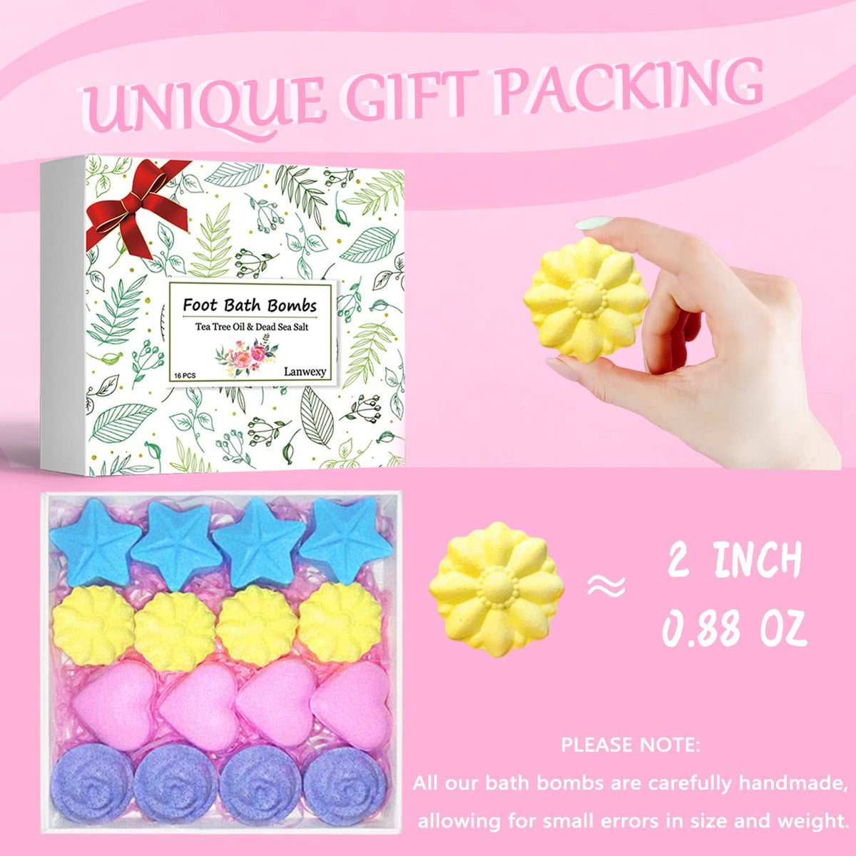 Lanwexy four scents displayed: rose lemon jasmine blueberry for variety