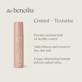 L’ANZA applying gel to roots to demonstrate lift and easy styling control