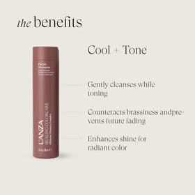 L’ANZA label close-up highlighting Keratin Healing Technology for strengthened hair