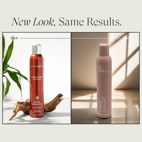L’ANZA fine-mist spray texture demonstrating even coverage for lightweight volume