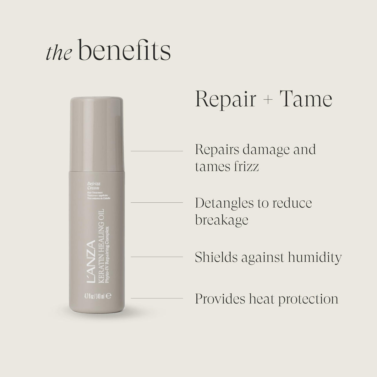 L’ANZA applied to mid-lengths demonstrating frizz control benefit