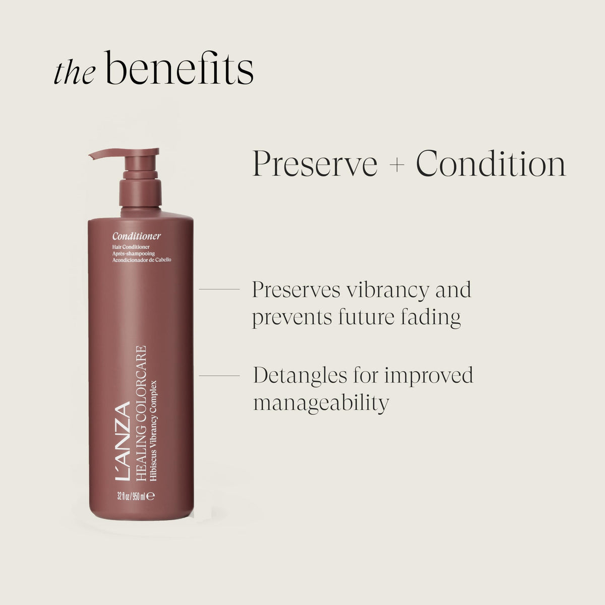 L’ANZA creamy conditioner texture highlighting hydrating, non-greasy feel