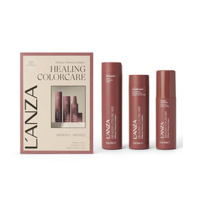 L’ANZA front packaging of Healing ColorCare trio showing full kit and benefit protection