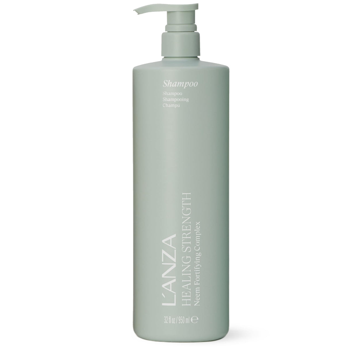 L’ANZA front bottle shot showing label and large 33.8 oz size for value