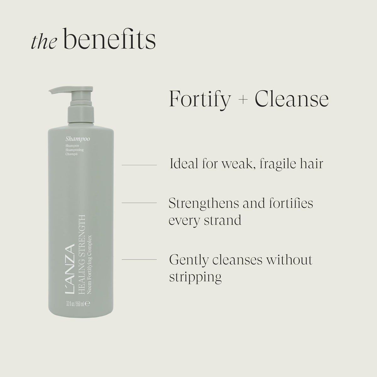 L’ANZA pump dispensing shampoo foam demonstrating gentle lather benefits