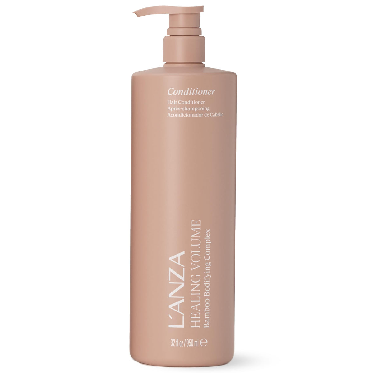L’ANZA front bottle view showing product and volume benefit