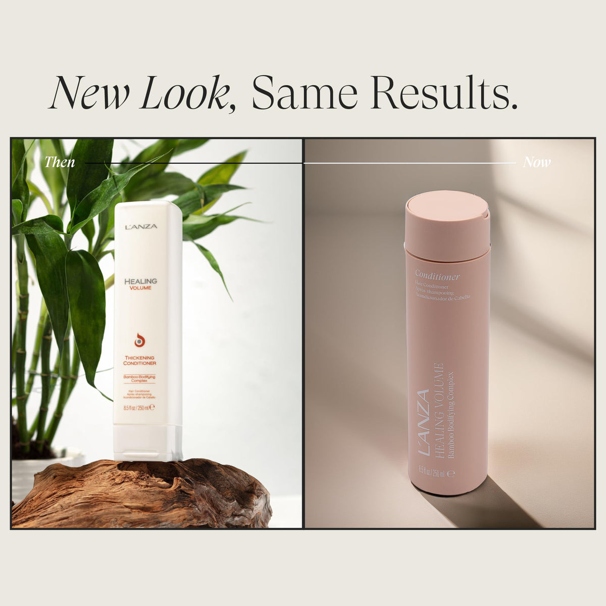 L'ANZA label close-up highlighting ingredients and volume benefit