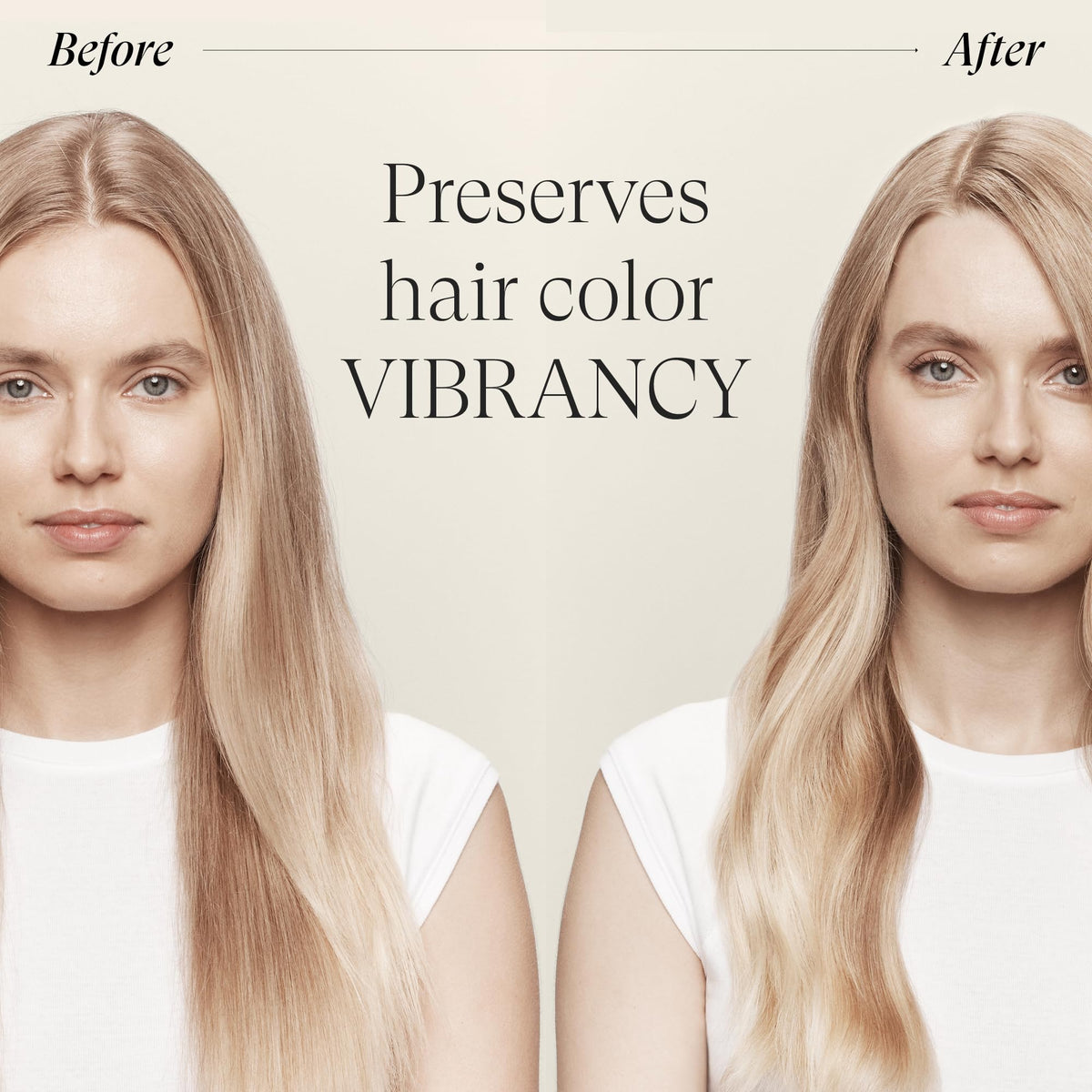 L’ANZA shampoo applied on blonde hair in shower improving cool tones and manageability