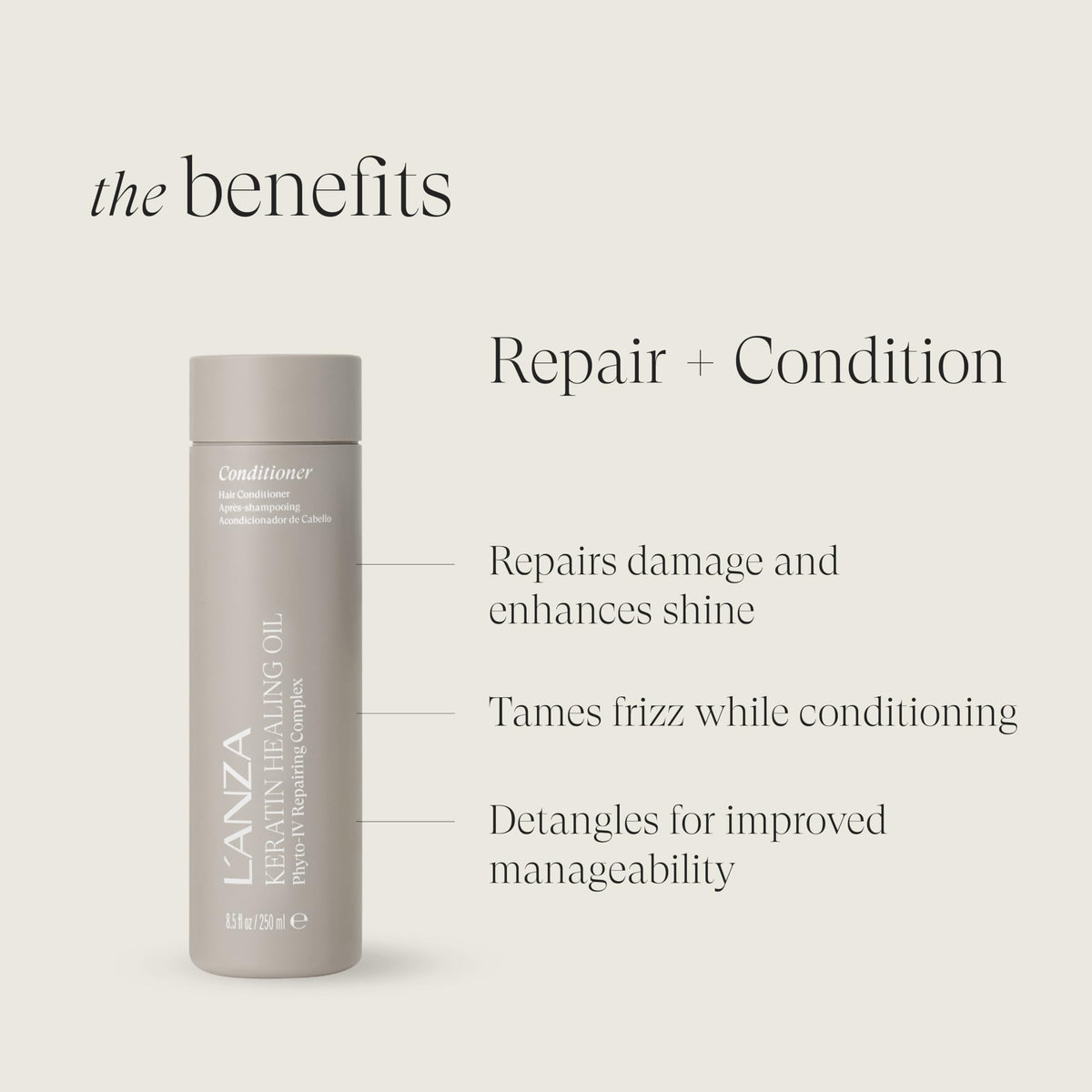L’ANZA creamy conditioner texture close-up illustrating lightweight hydration