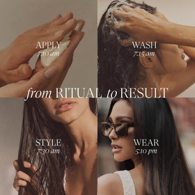 L’ANZA product being applied to hair in hand for easy application