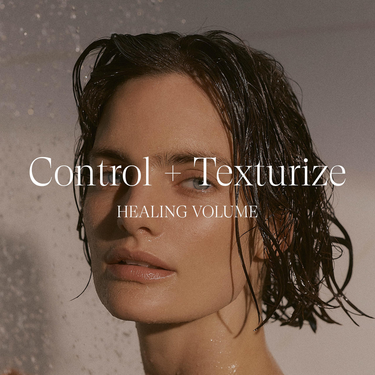 L’ANZA lifestyle image of styled hair outdoors demonstrating humidity resistance
