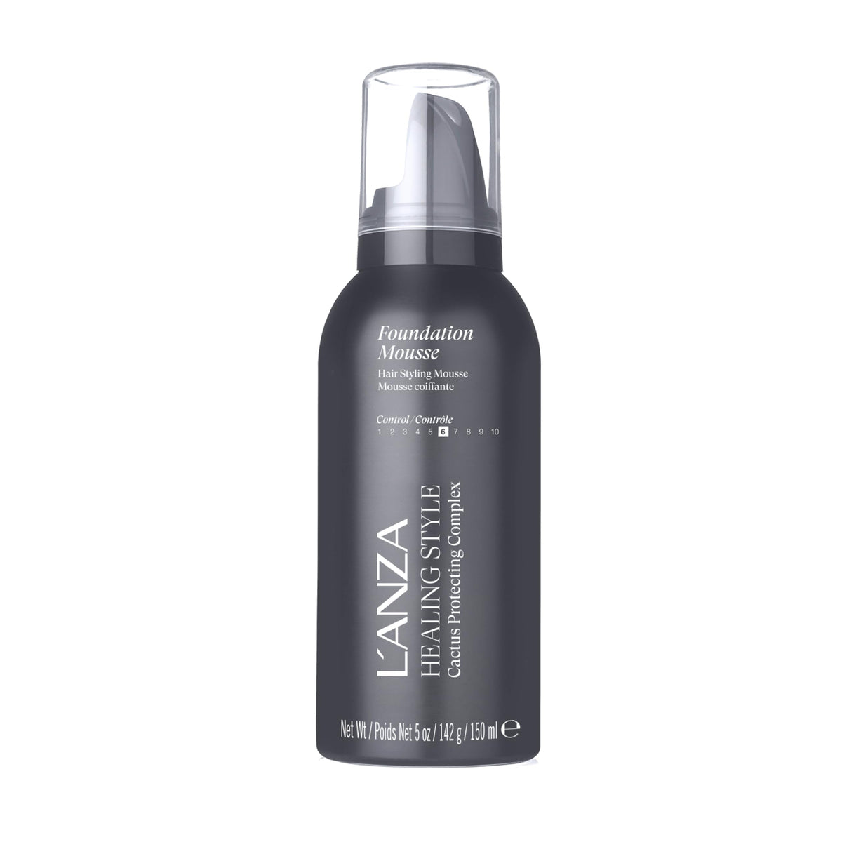 L’ANZA Healing Style Foundation Mousse front packaging showing brand and size, highlights salon-grade benefits