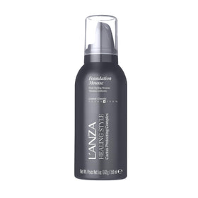 L’ANZA Healing Style Foundation Mousse front packaging showing brand and size, highlights salon-grade benefits