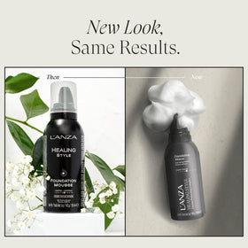 L’ANZA mousse pump dispensing airy foam texture to demonstrate lightweight, buildable styling