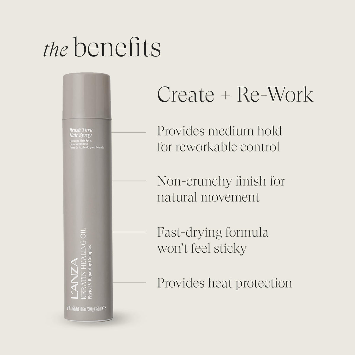 L’ANZA fine spray mist texture adding shine and softness