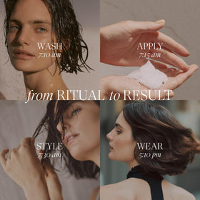 L’ANZA applying mousse to hair roots demonstrating instant lift and support