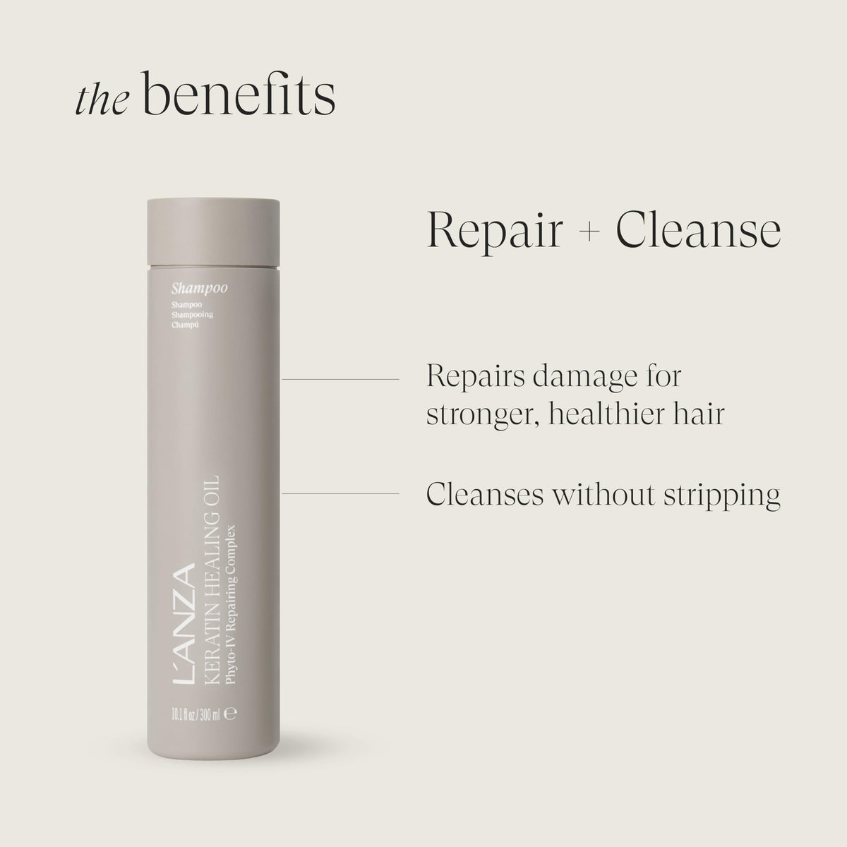 L’ANZA shampoo being dispensed showing smooth texture and ease