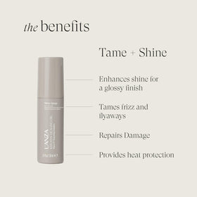 L’ANZA mist on hair ends highlighting smoother, frizz-free texture