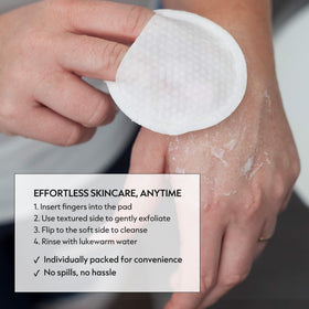 LAPCOS pads beside sink in bathroom showing convenient daily use benefit