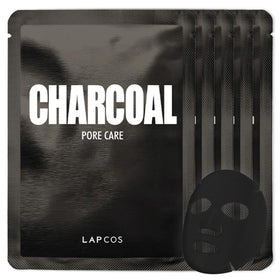LAPCOS charcoal sheet mask front packaging showing product and benefits