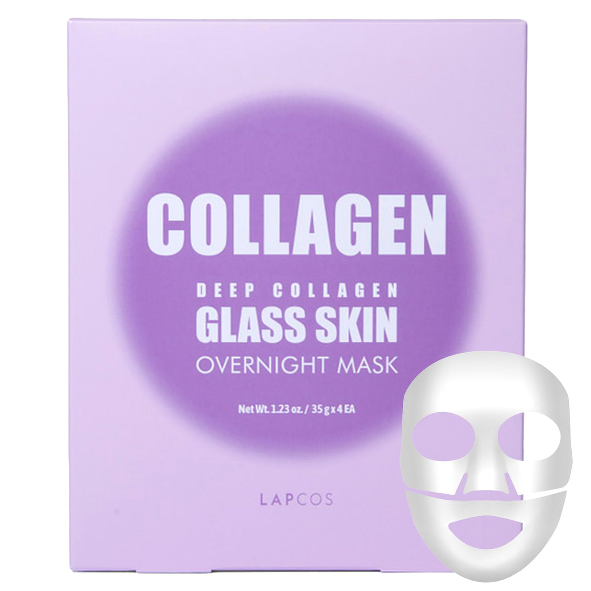 LAPCOS front packaging showing deep collagen mask and benefits