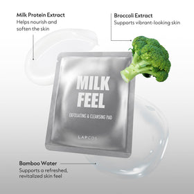 LAPCOS milk protein ingredient jar emphasizing moisturizing benefit