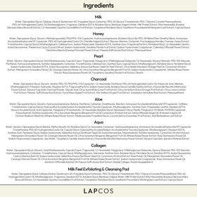 LAPCOS back label close-up listing ingredients and directions