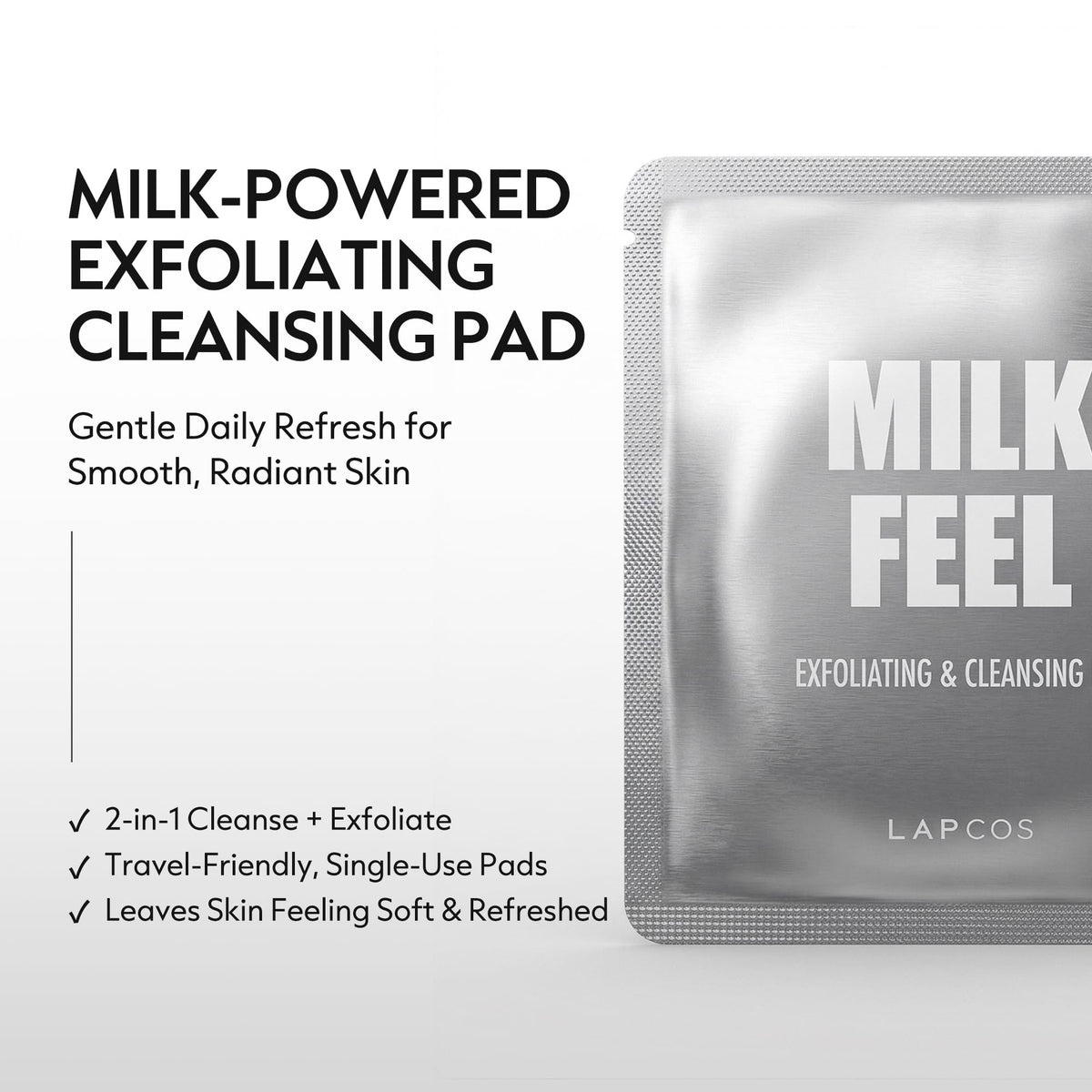 LAPCOS close-up of textured pad revealing gentle exfoliant benefit