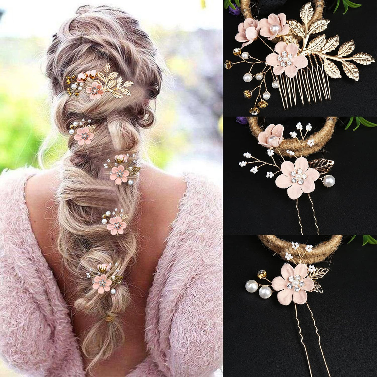 LAPOHI comb teeth with rhinestones demonstrating secure hold and sparkle