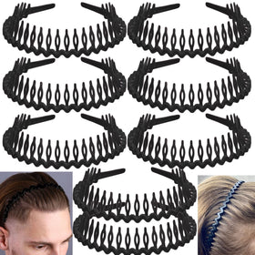 LAPOHI front view of eight matte black headbands showing pack contents and design benefit
