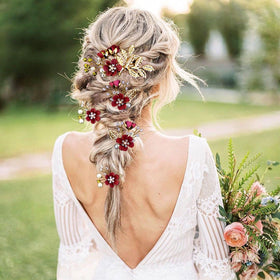 LAPOHI comb placed in bridal updo demonstrating secure hold