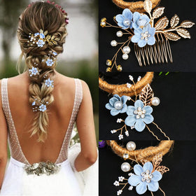LAPOHI bridal updo with pins showing secure, decorative hold