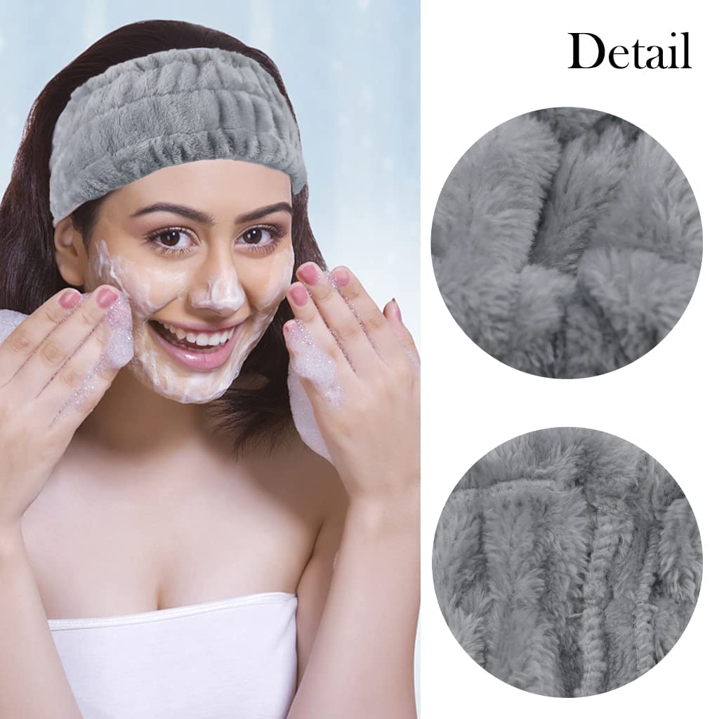 LAPOHI headband in use during face wash keeping hair neatly back