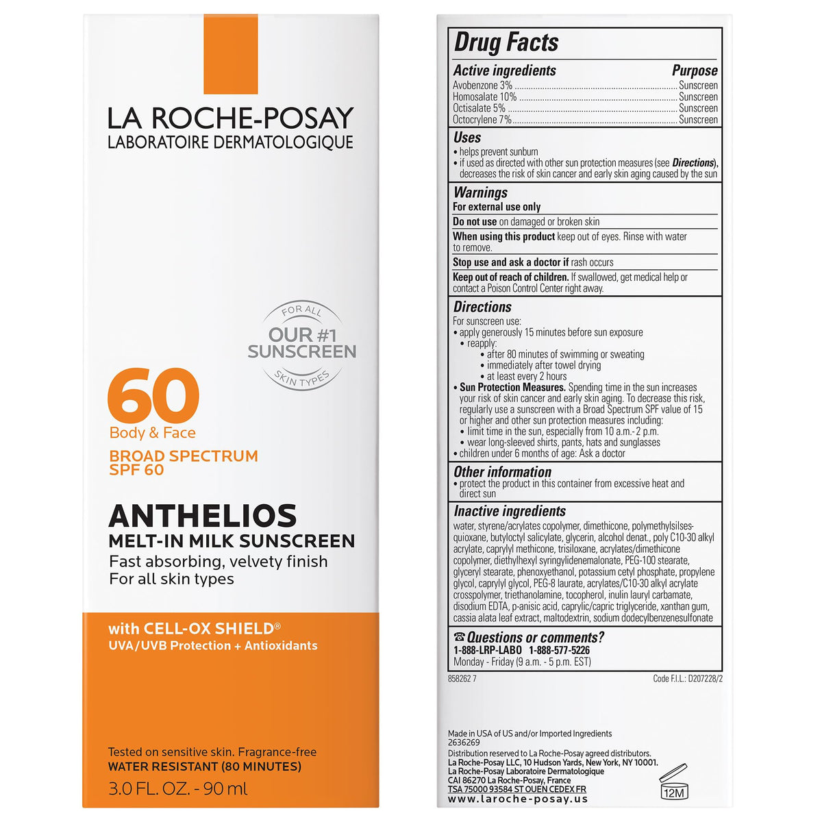 La Roche-Posay on towel at beach showing water-resistant protection benefit