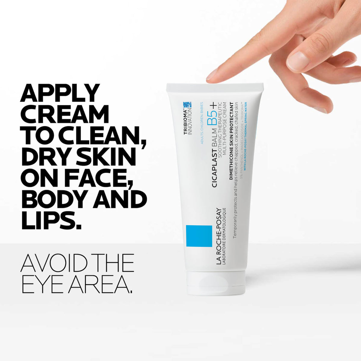 La Roche-Posay used on baby cheek illustrating pediatric-tested gentle protection
