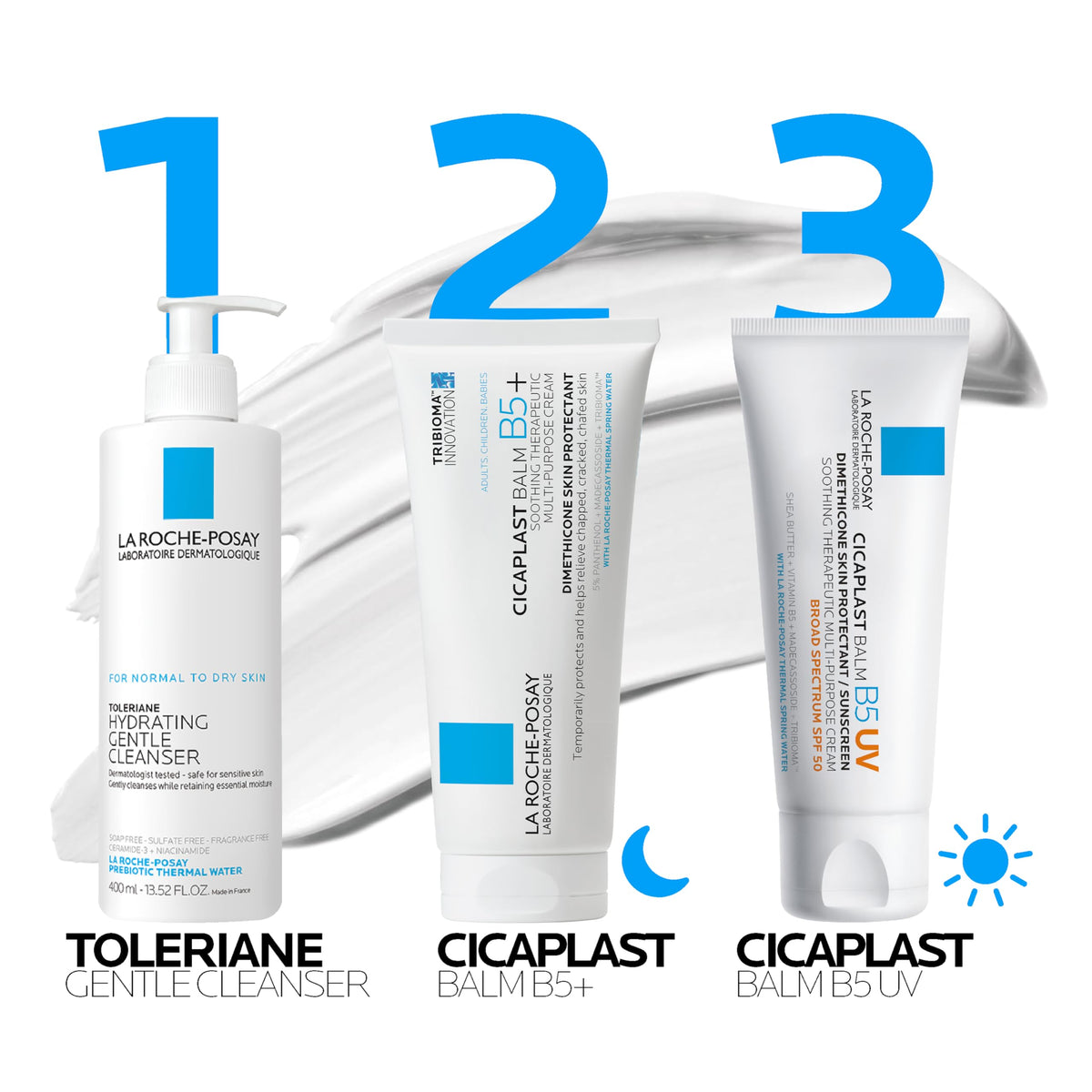 La Roche-Posay label close-up highlighting ingredient list and product claims