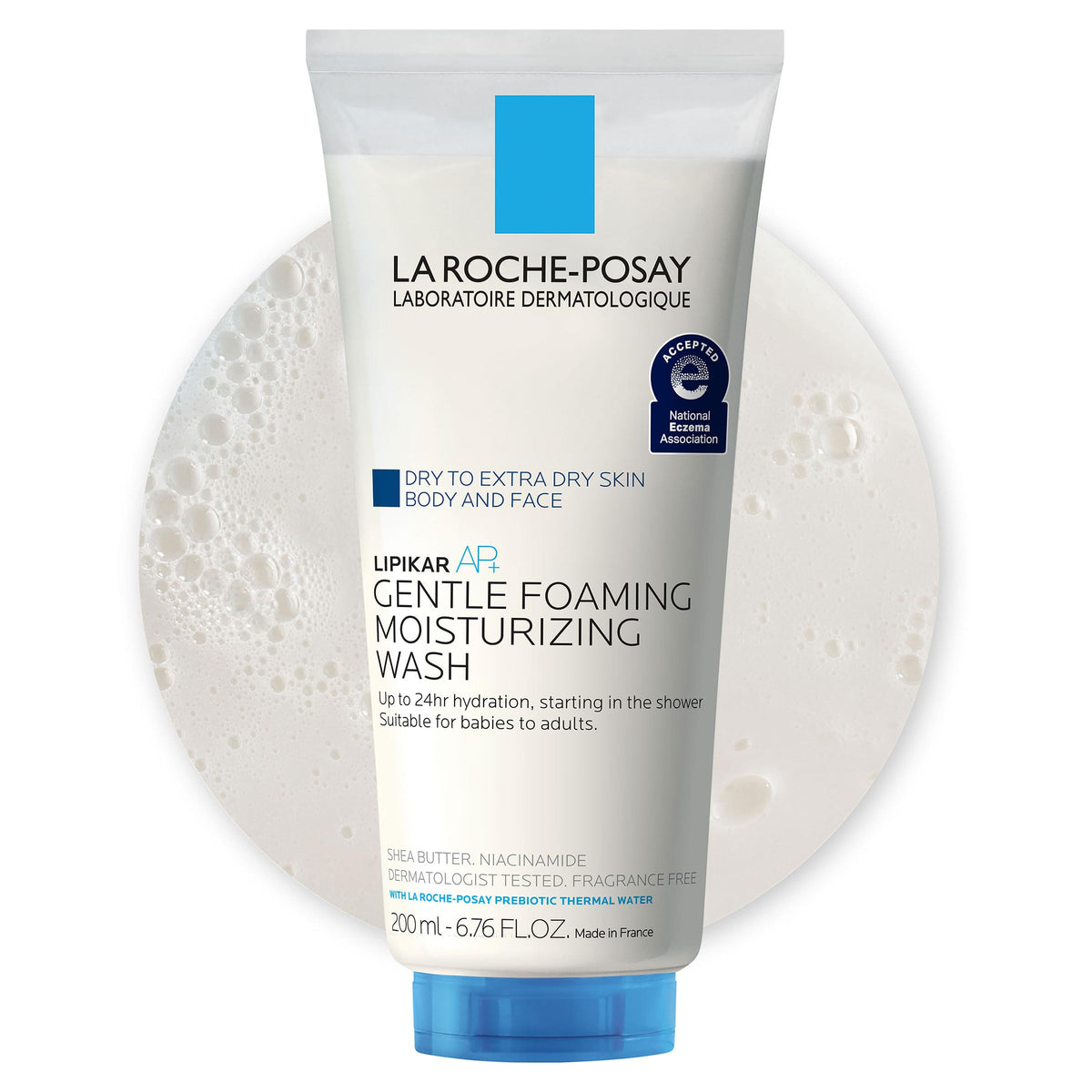 La Roche-Posay front packaging showing pump and product benefit