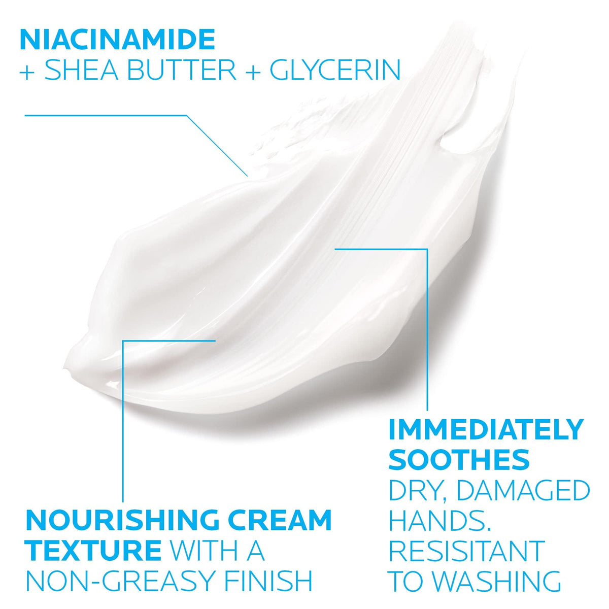 La Roche-Posay creamy texture close-up highlighting fast absorption benefit
