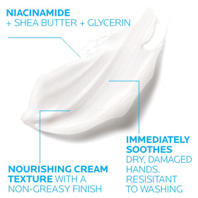 La Roche-Posay creamy texture close-up highlighting fast absorption benefit