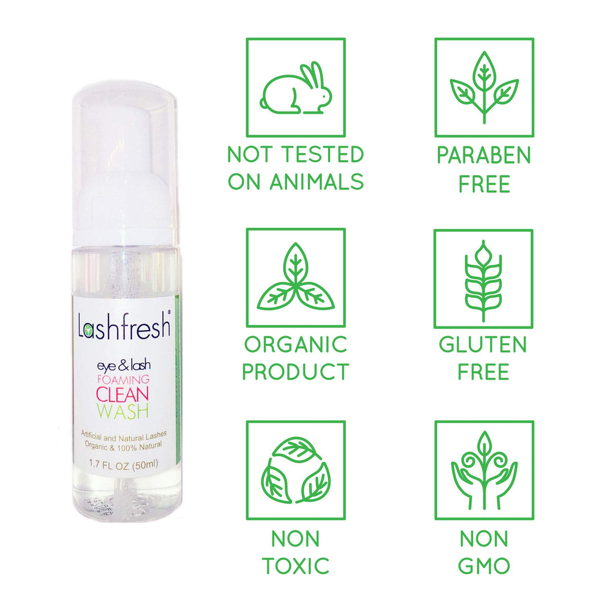 Lashfresh being applied to eyelash extensions, demonstrates safe gentle cleaning and protection