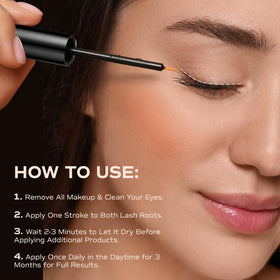 lashray application demonstration on eye illustrating easy daily use and even coverage
