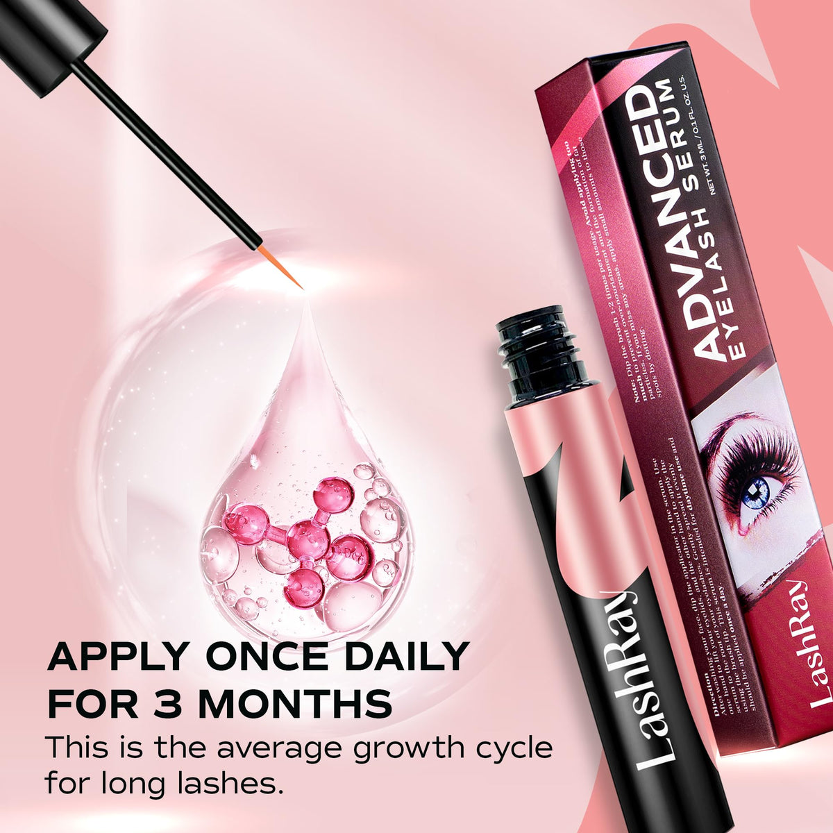 lashray precision applicator close-up demonstrating precise eyeliner-style application