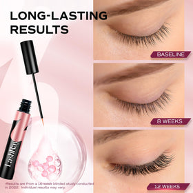 lashray serum texture drop on fingertip highlighting lightweight consistency benefit