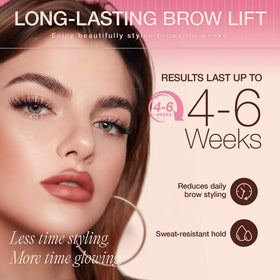 LASHVIEW before and after brows showing visibly fuller and lifted shape