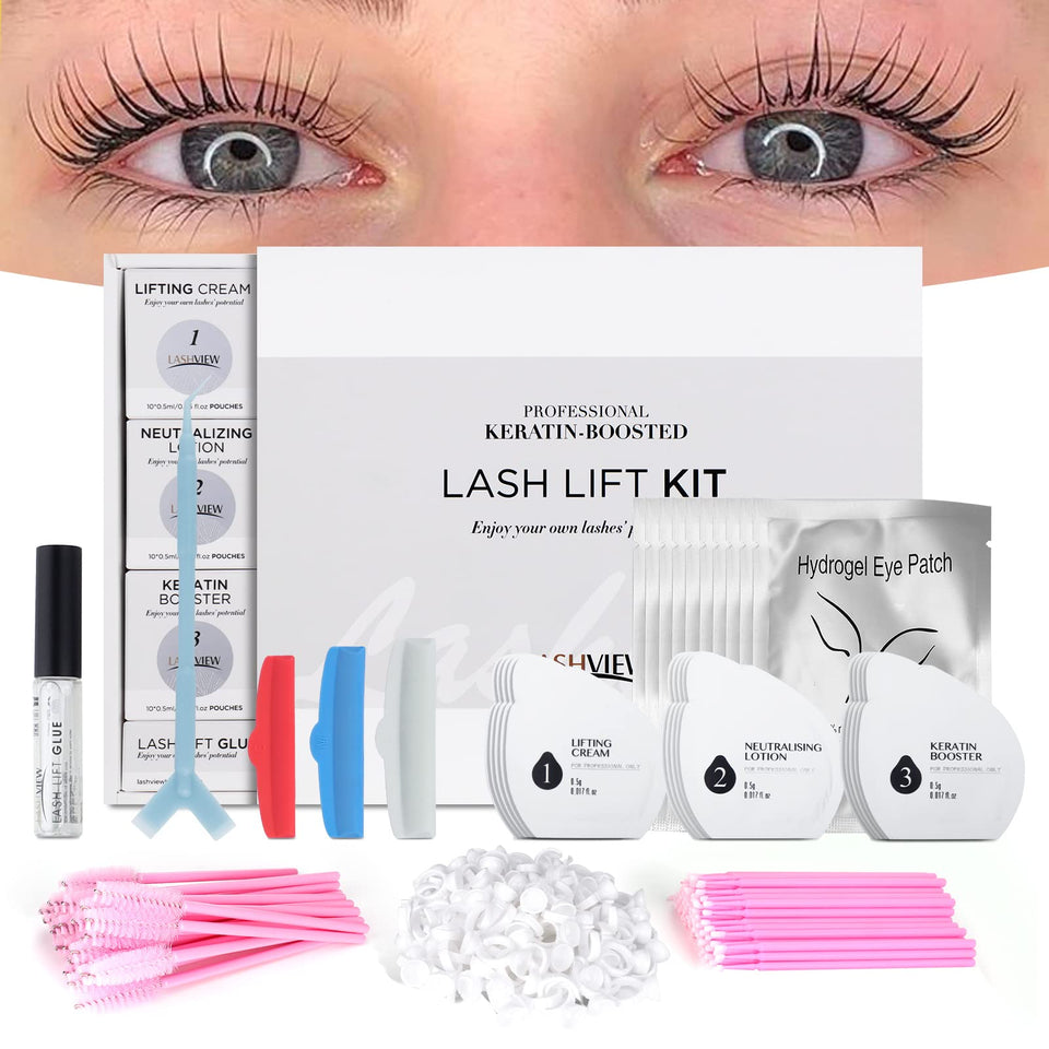 LASHVIEW front packaging showing full professional kit and benefits